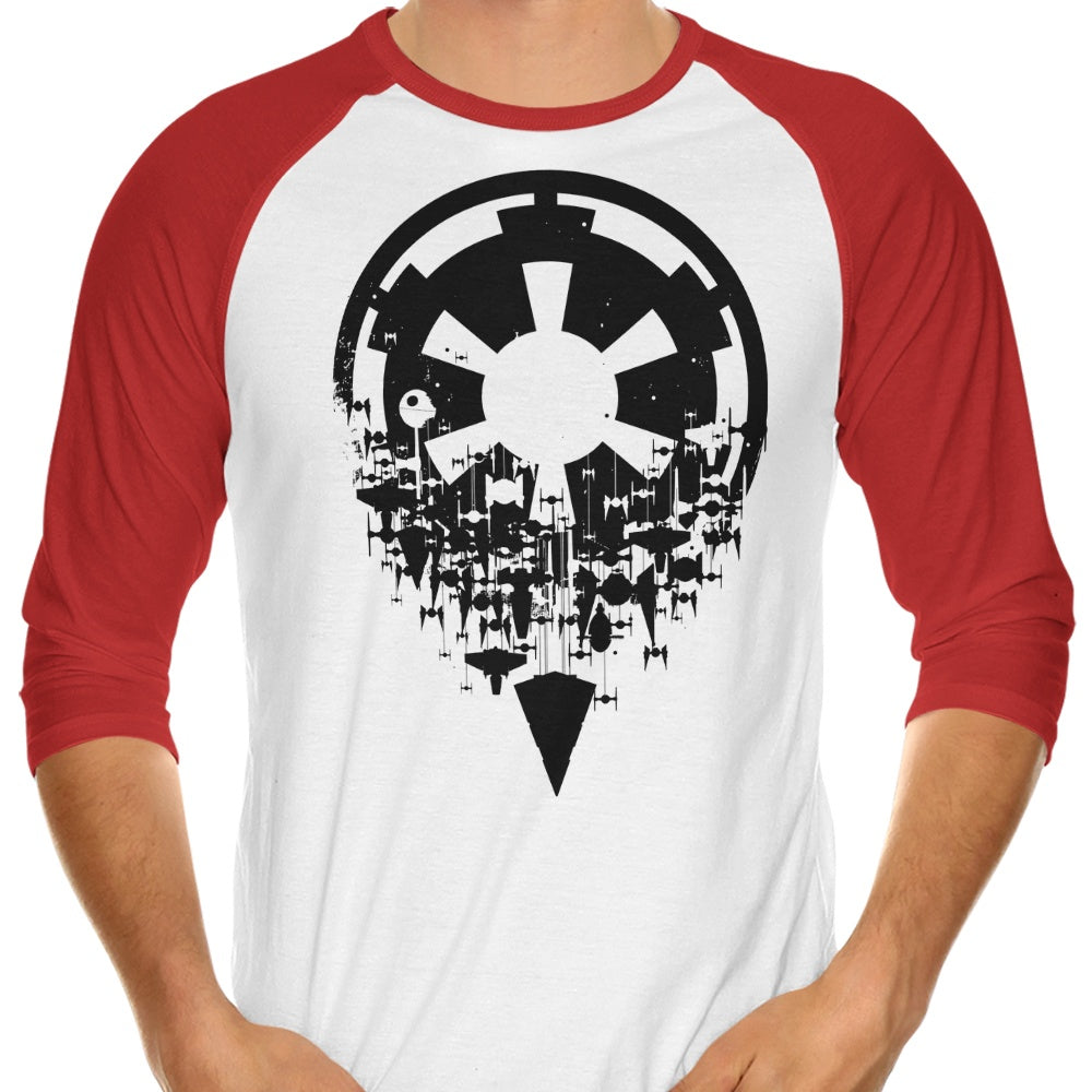 Alternative Fractured Empire Design 3/4 Sleeve Raglan Style T-Shirt