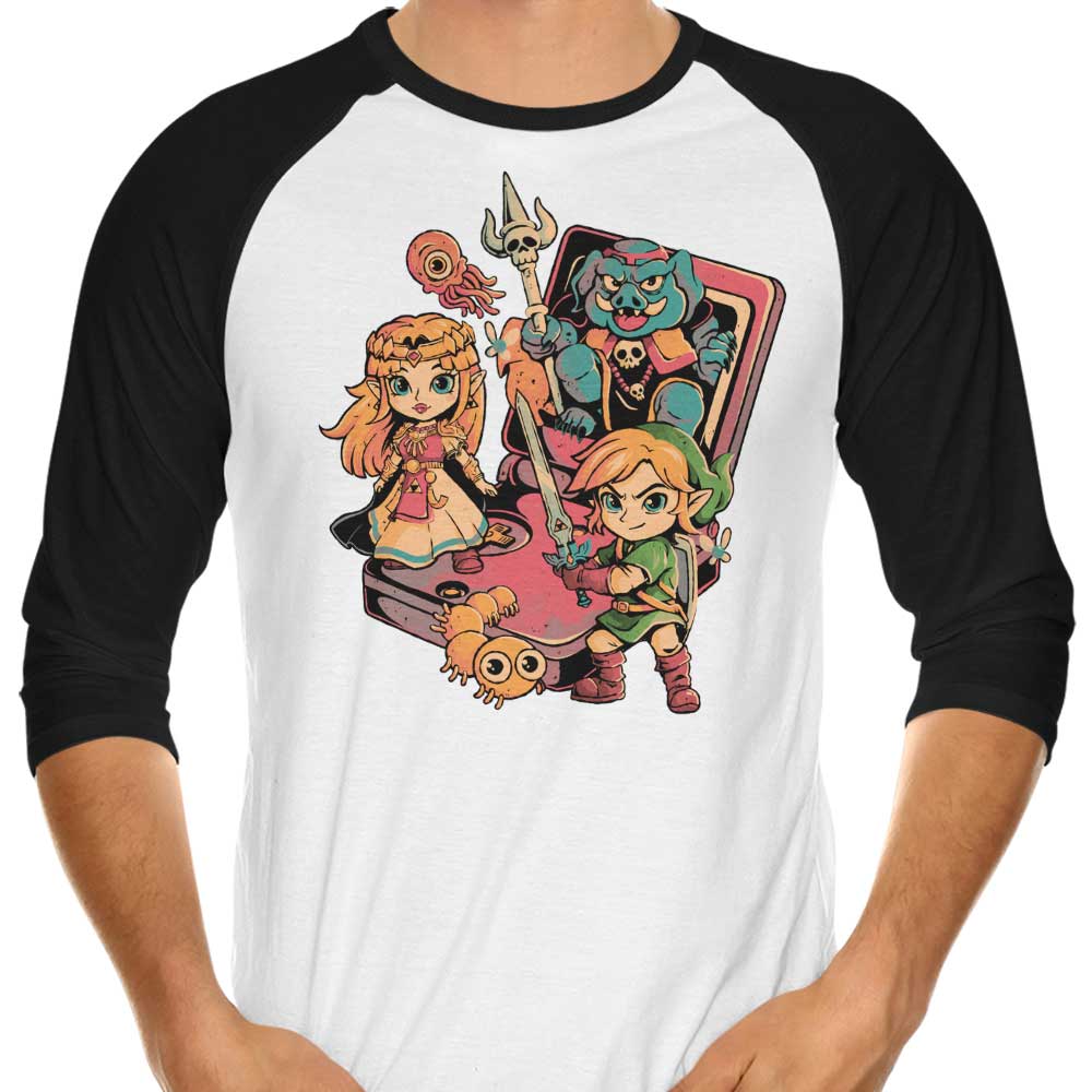 Arigatees' Stylish Brave Game Boy 3/4 Sleeve Raglan Casual T-Shirt for Fashion Lovers