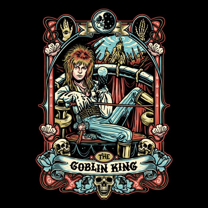 The Goblin King - Three - Quarter Sleeve Raglan Style T - Shirt for Casual Wear
