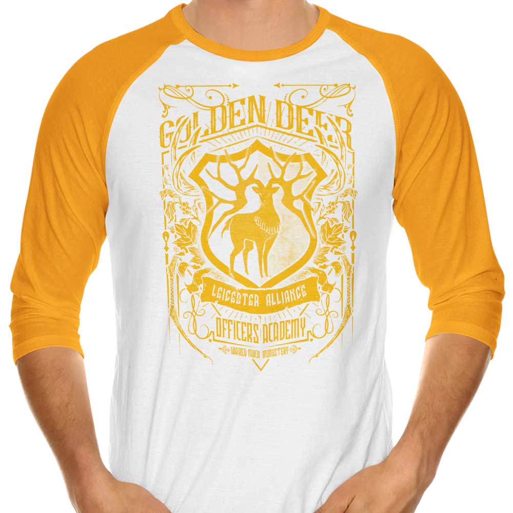 Arinesart Golden Deer Officers 3/4 Sleeve Stylish Raglan T - Shirt