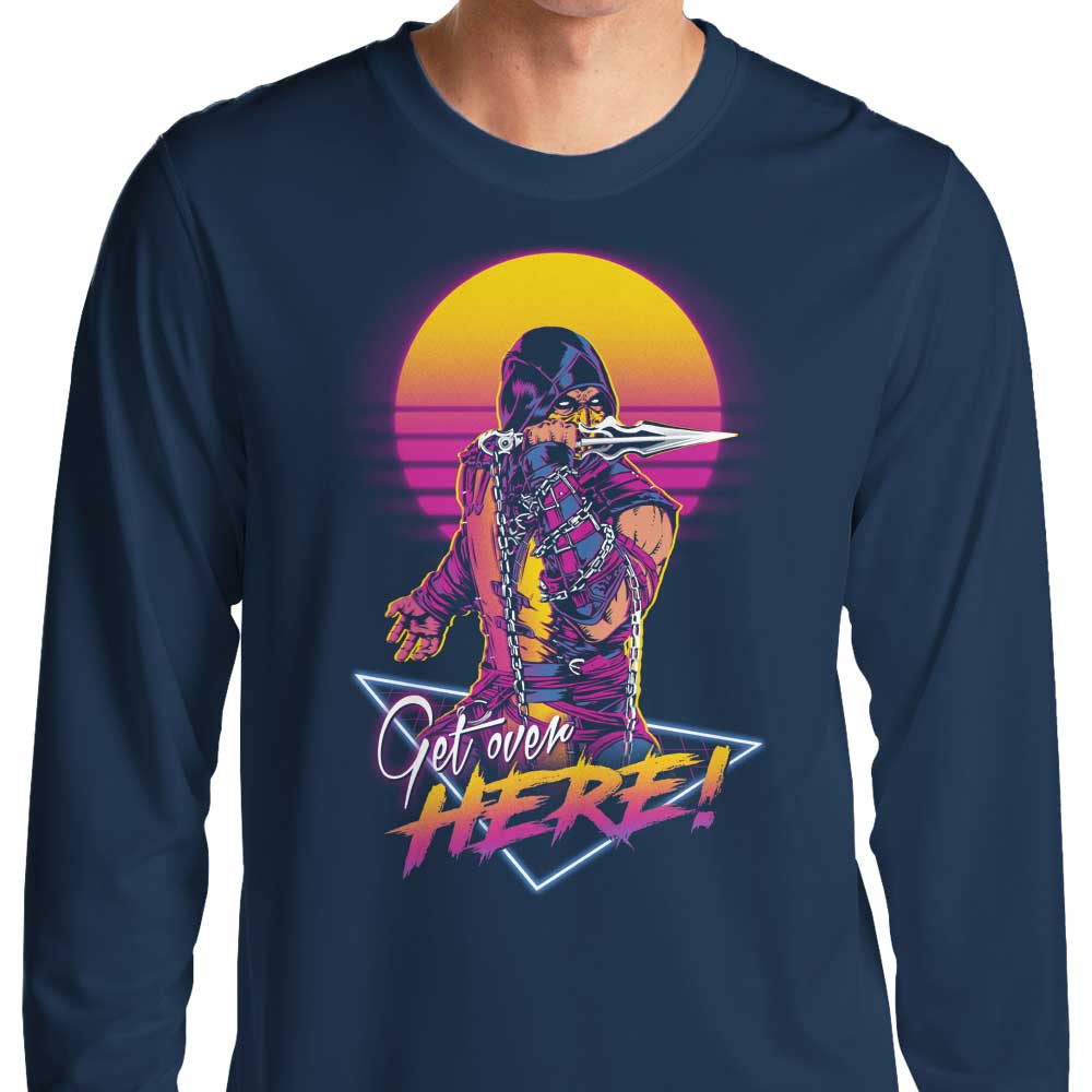 Awesome Long Sleeve 'Get Over Here' T - Shirt for Stylish Wear