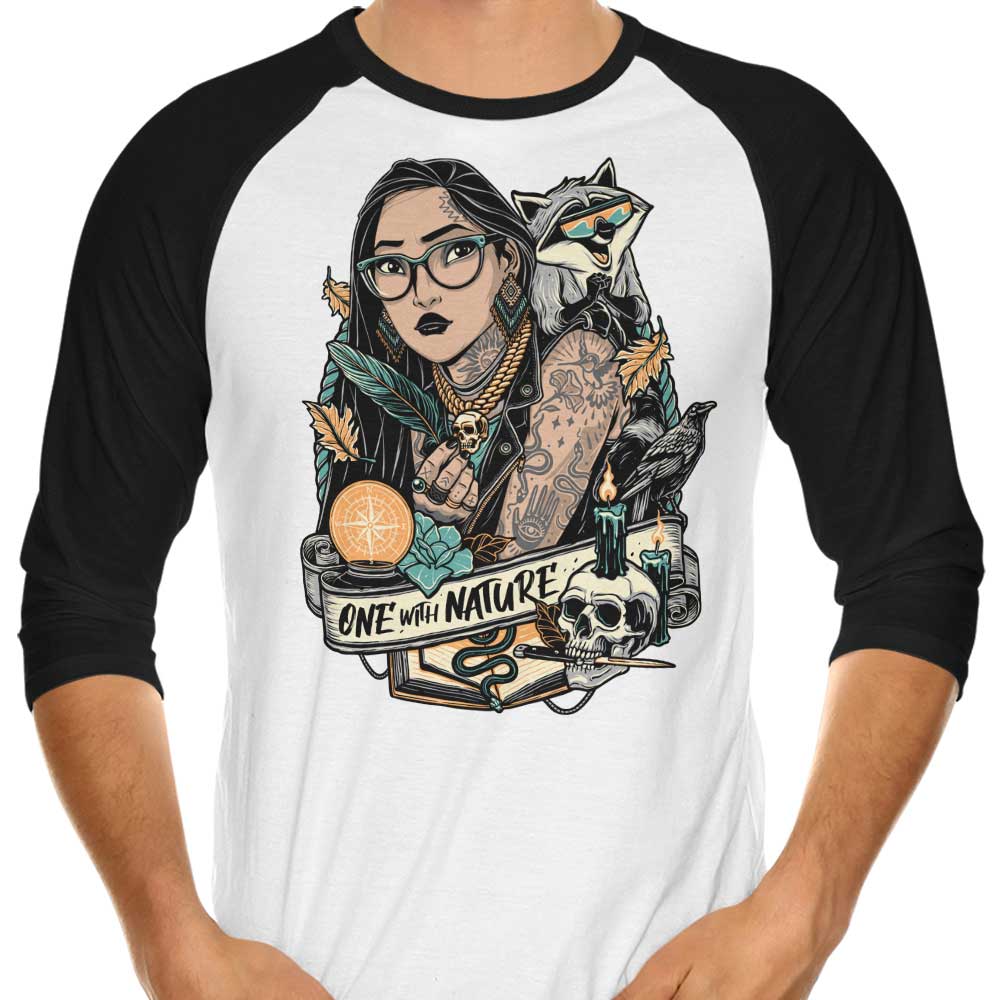 Nature-Inspired 3/4 Sleeve Raglan T-Shirt by Momma Gorilla