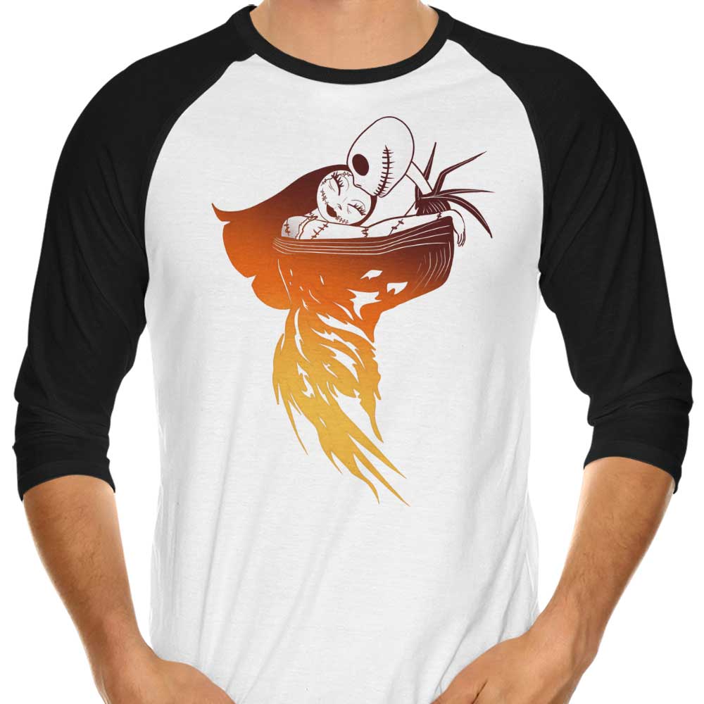 MarianoSan's 3/4 Sleeve Raglan T-Shirt with Death Love Design