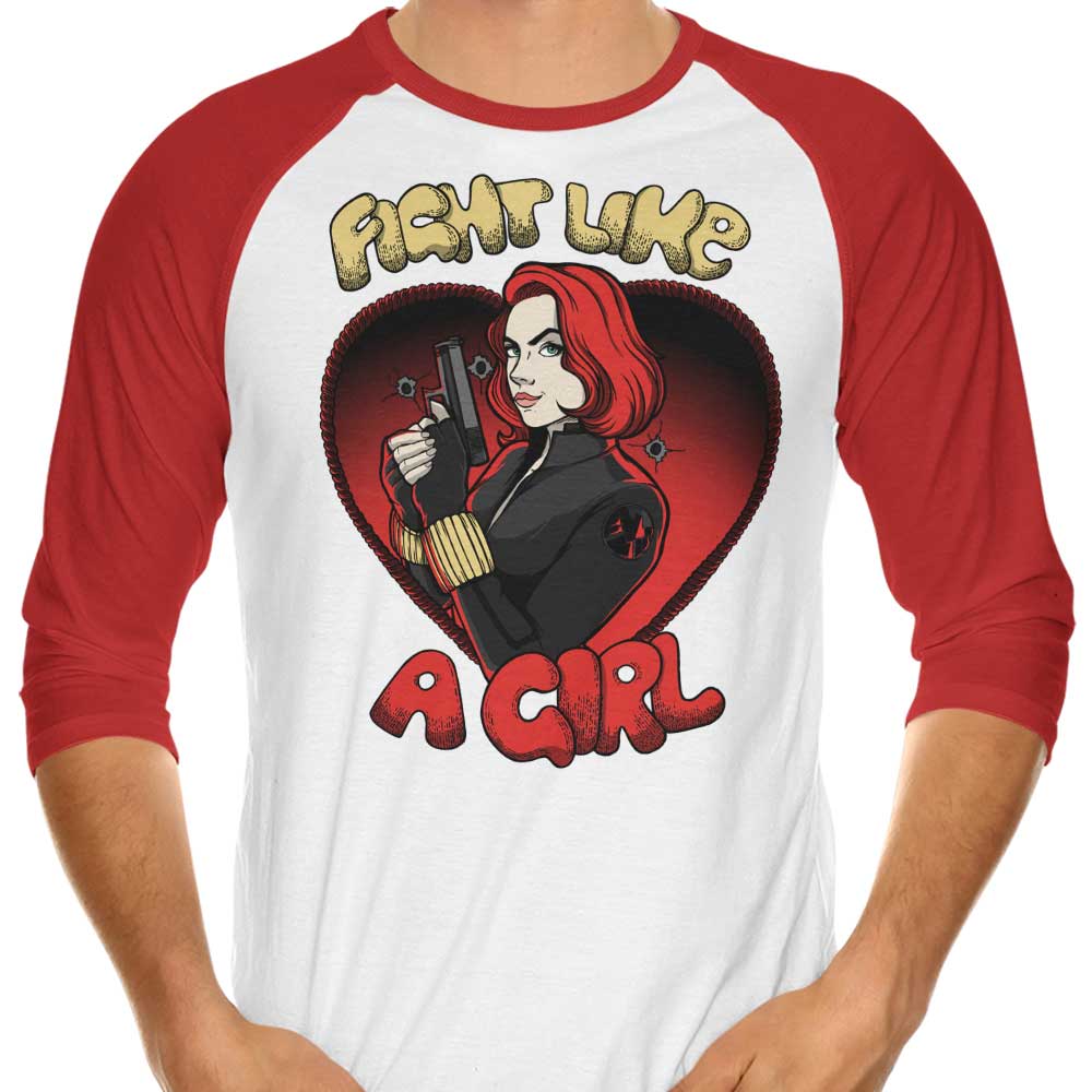 Fight Like a Fearless Widow - Stylish 3/4 Sleeve Raglan T-Shirt for Brave Souls