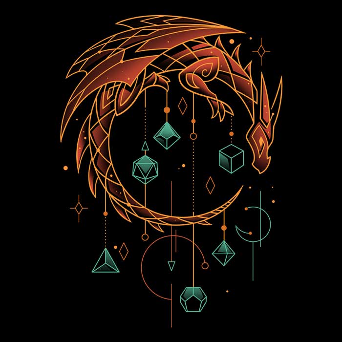 Long Sleeve T-Shirt - Magical Draconic Dice Keeper Apparel