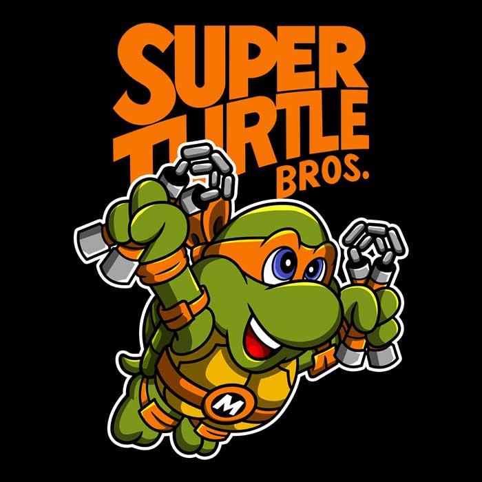 Cool Super Mikey Bros 3/4 Sleeve Raglan Style T-Shirt