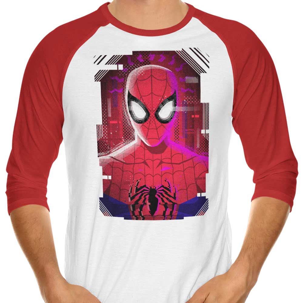 Glitched Parker Style Three - Quarter Sleeve Raglan Men's T - Shirt