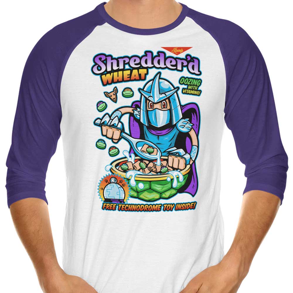 Shredded Wheat Design 3/4 Sleeve Raglan Style T-Shirt for Casual Wear