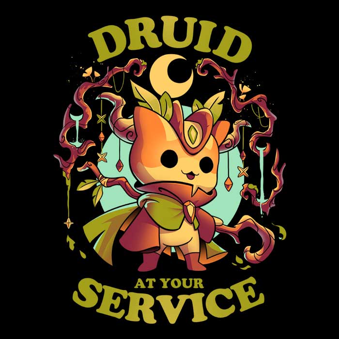 3/4 Sleeve Raglan T-Shirt - Druid at Your Service, Exclusive from Snouleaf