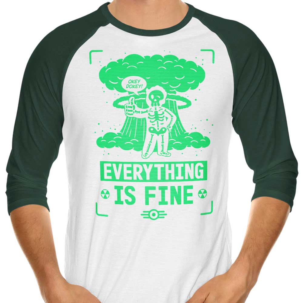 3/4 Sleeve Raglan T-Shirt Featuring the Nuclear Boy Design