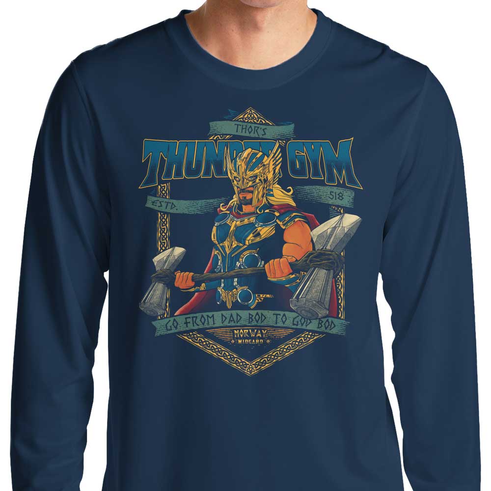 Teesgeex Thunder Gym Long Sleeve Comfortable Crewneck T-Shirt