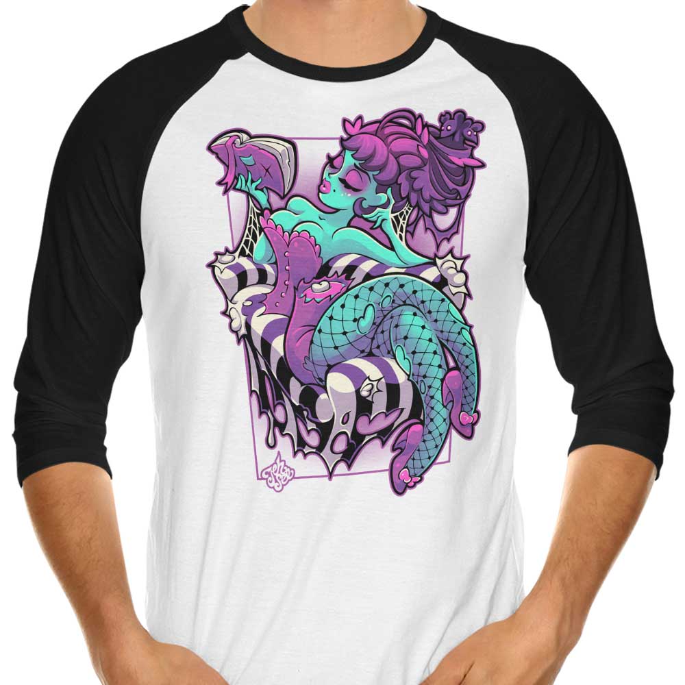 Jehsee's Stylish 3/4 Sleeve Raglan T-Shirt - Half Dead Design
