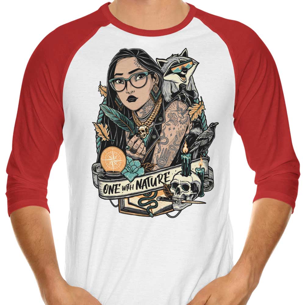 Nature-Inspired 3/4 Sleeve Raglan T-Shirt by Momma Gorilla
