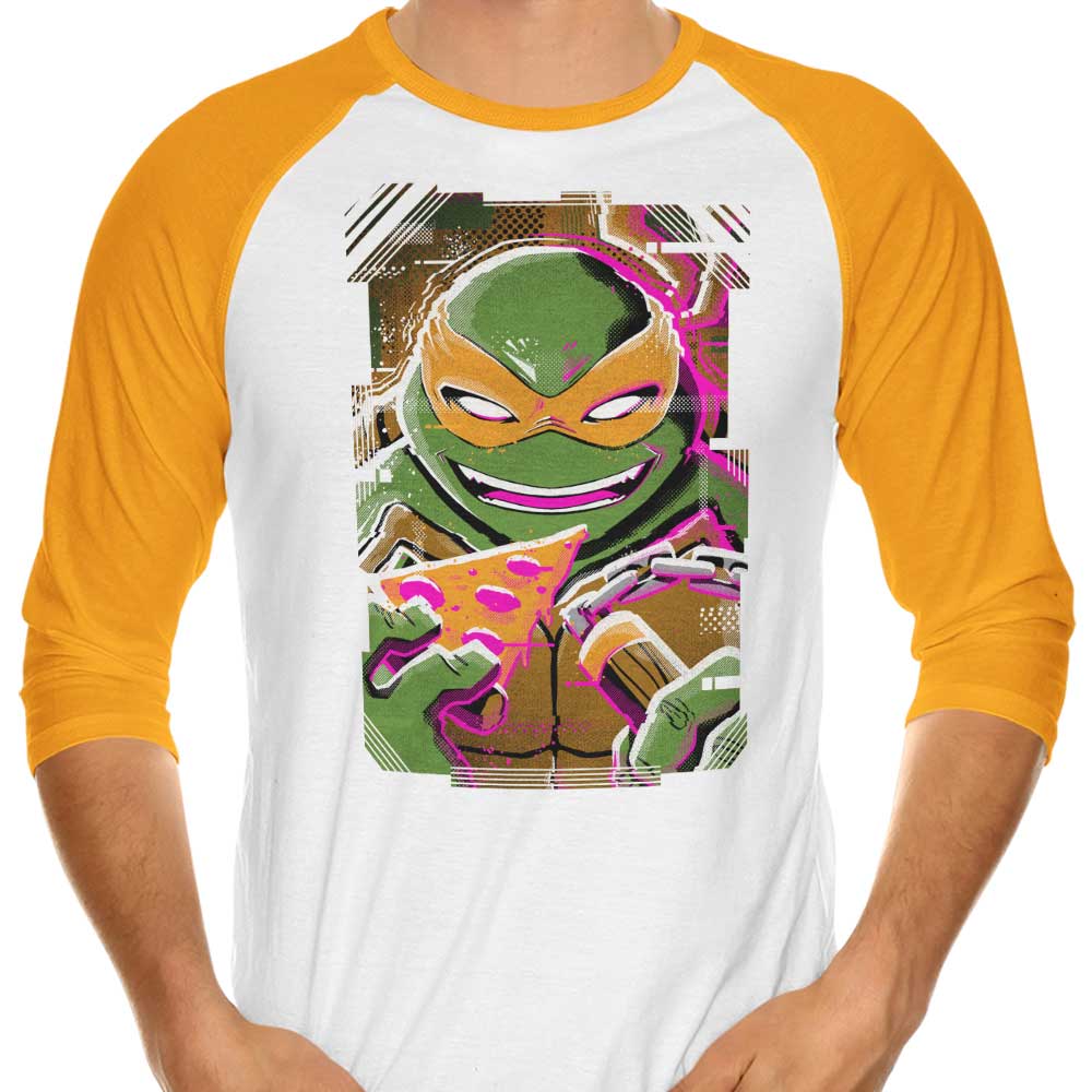 Unique Michelangelo Glitch 3/4 Sleeve Raglan Casual T-Shirt