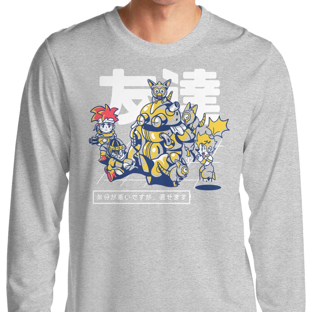 Sketchdemao's Finding a Friend Long Sleeve Crewneck T - Shirt in S to 4XL