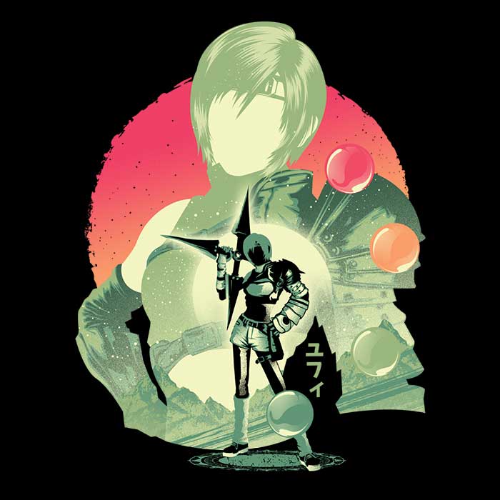 Hypertwenty's Ninja Materia Hunter Three - Quarter Sleeve Raglan Style T - Shirt