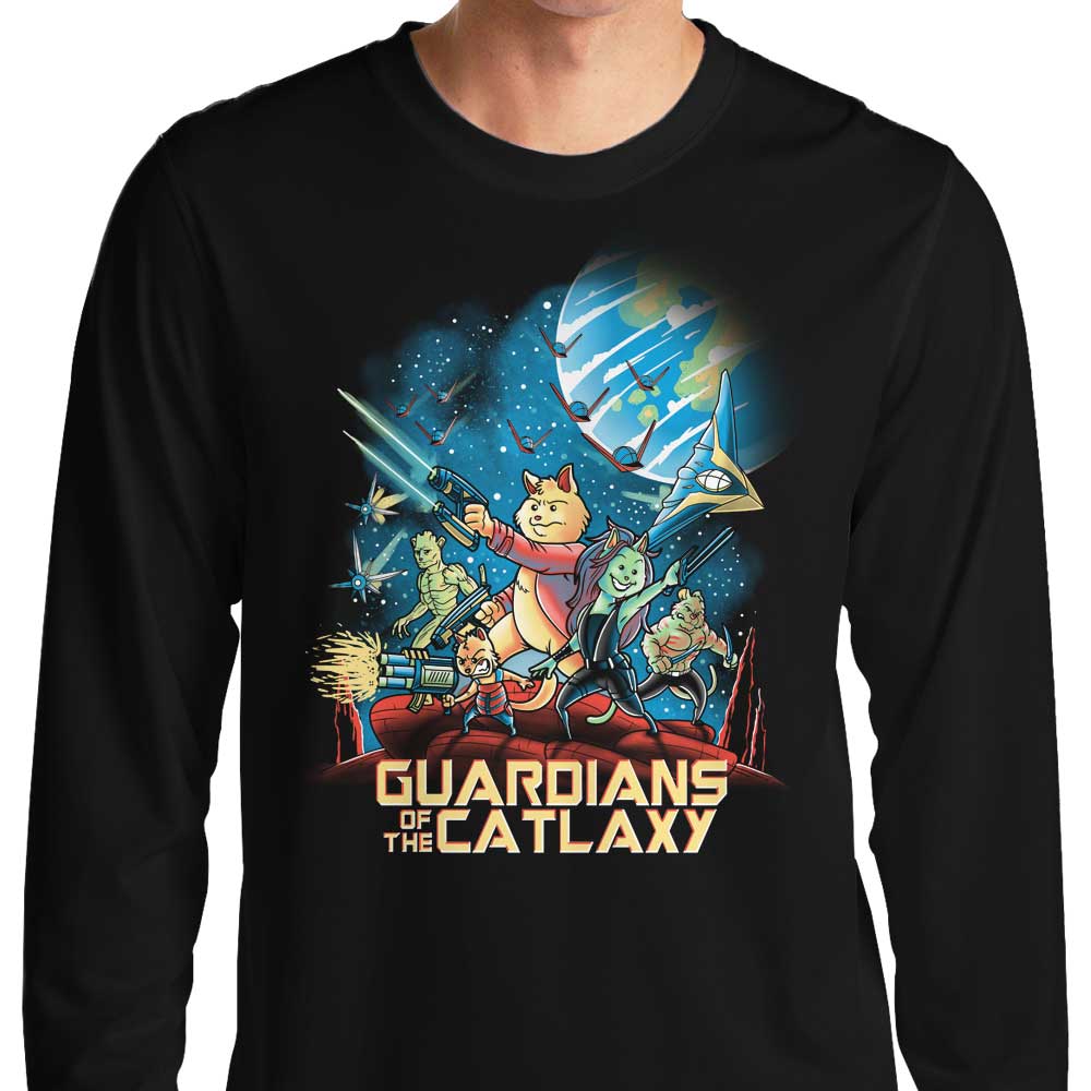 Long Sleeve Guardians of the Catlaxy T-Shirt by Trheewood