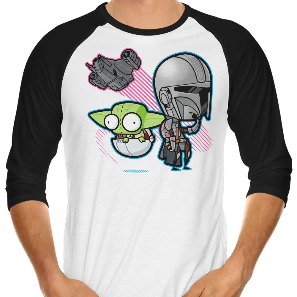 Stylish 3/4 Sleeve Raglan T-Shirt Featuring Zim Djarin