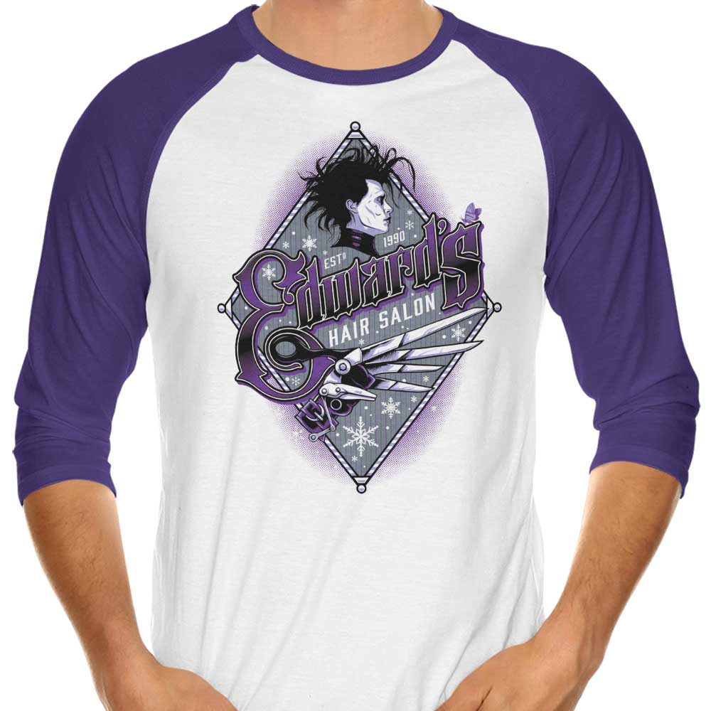 Edwards Hair Salon Branded Three - Quarter Sleeve Raglan Style T - Shirt