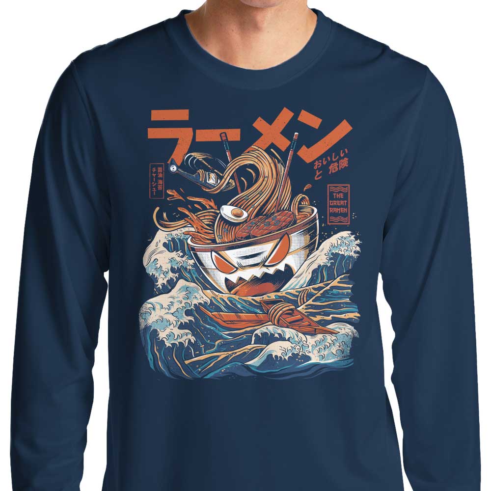 Fantastic Ramen Design Off Kanagawa (Alternative Version) - High - Quality Long Sleeve T - Shirt