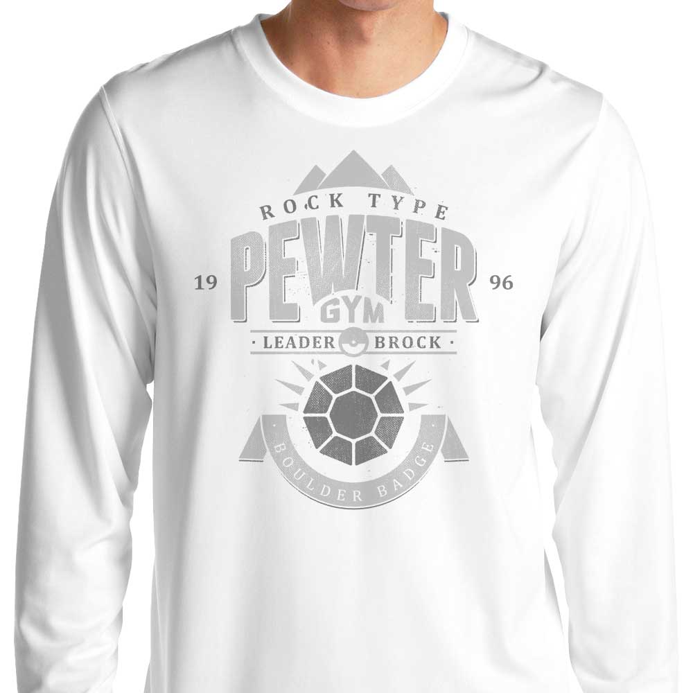 Azafran's Pewter City Gym Long - Sleeve Crewneck T - Shirt in S to 4XL