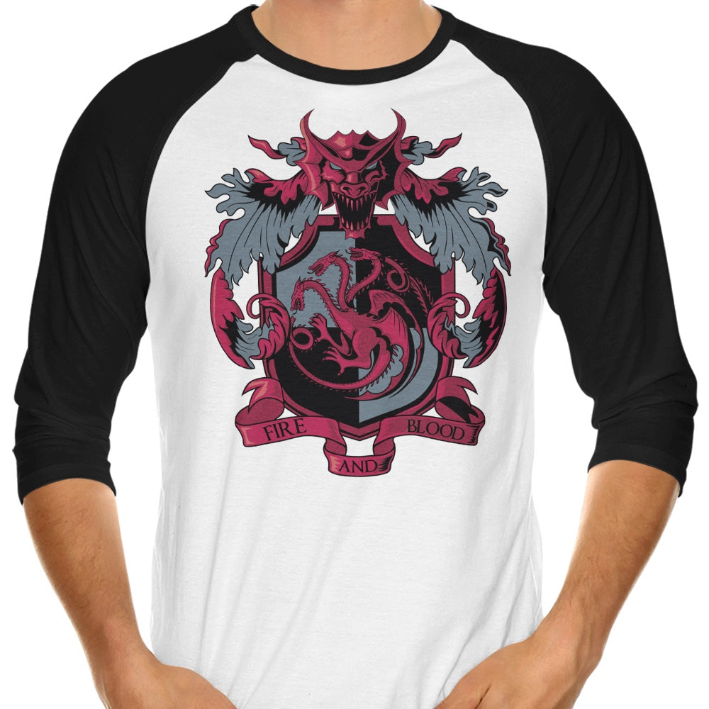 Typhoonic Art's 3/4 Sleeve Raglan T-Shirt Featuring Crest of the Dragon