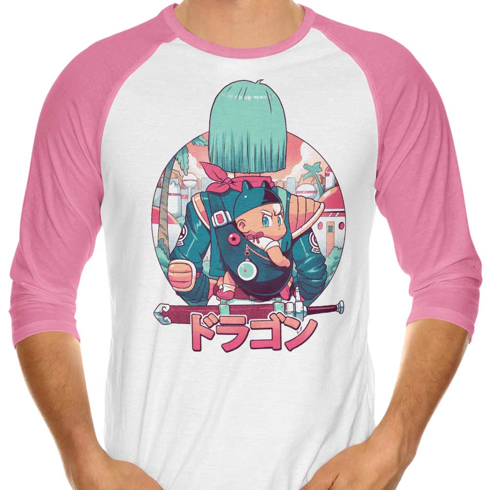 Summer Dragon 3/4 Sleeve Raglan Style Men's T-Shirt