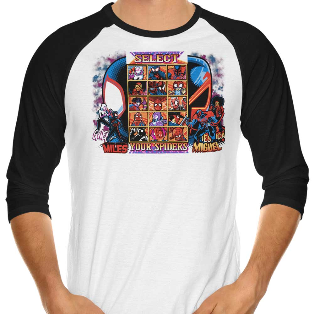 Prime Premne Design's 3/4 Sleeve Raglan 'Spiders Clash' T-Shirt