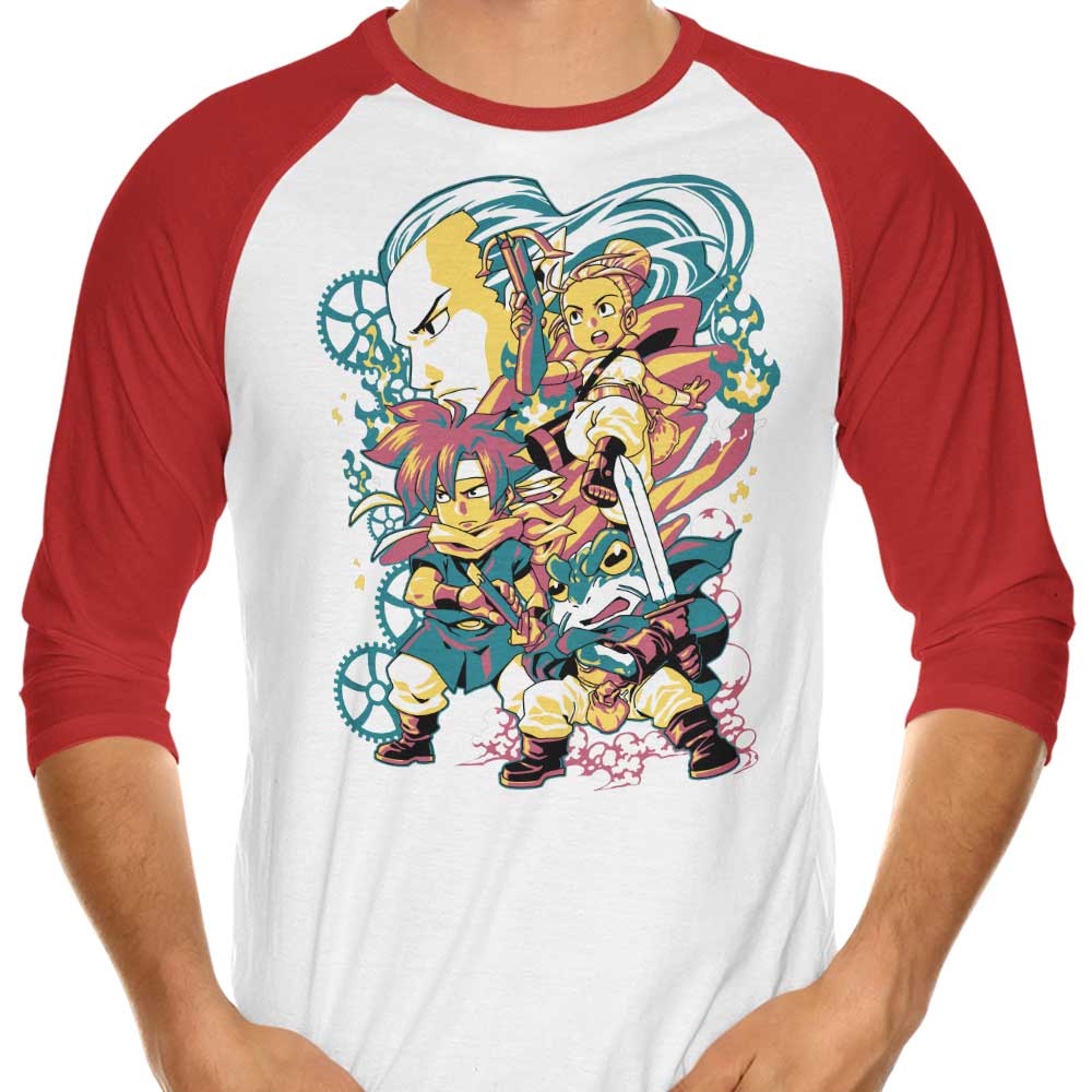 1wing's 3/4 Sleeve Raglan T-Shirt for Time - Traveling Enthusiasts