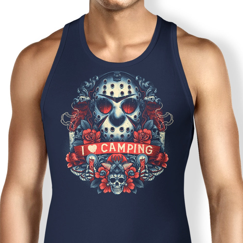 Glitchygorilla's Comfortable Camper Symbol Tank Tops for Men and Women