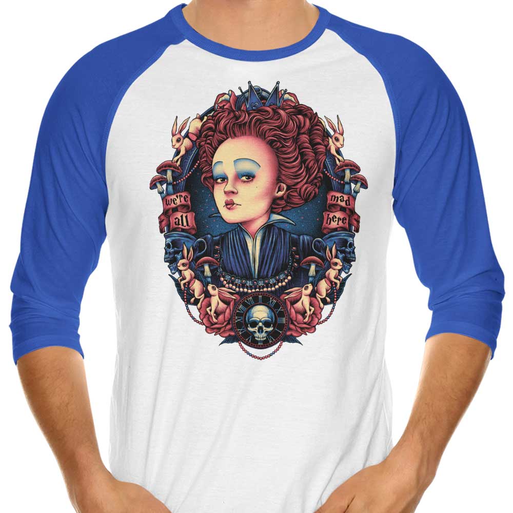 Stylish 3/4 Sleeve Raglan Red T-Shirt - The Queen Design