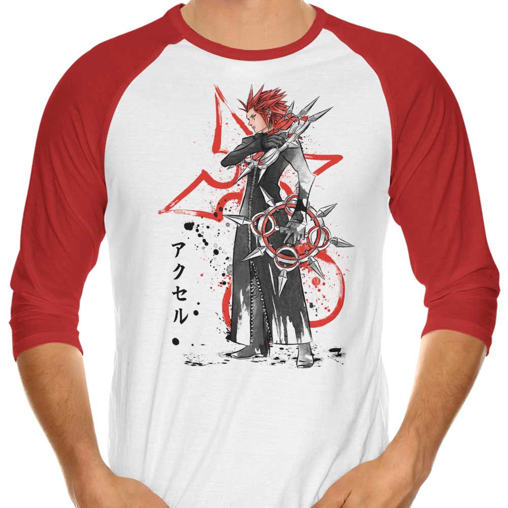Dr. Monekers' Watercolor Flurry 3/4 Sleeve Raglan Casual T-Shirt