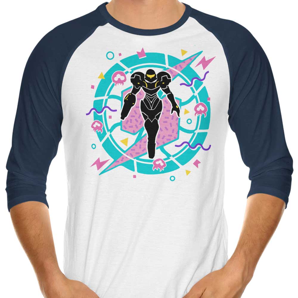 90s-style Hunter Three-quarter Sleeve Raglan Casual T-Shirt