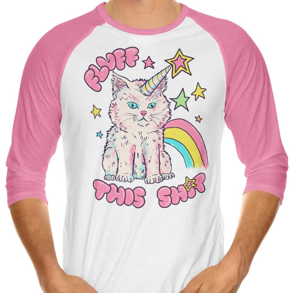 Fluffy 'Fluff This' 3/4 Sleeve Raglan Style T-Shirt for Fashion Lovers