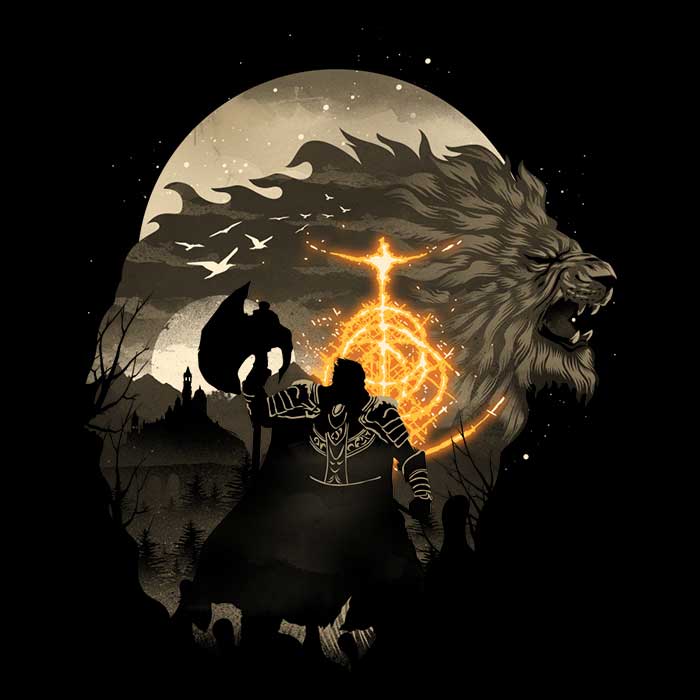 Long Sleeve Casual T-Shirt Featuring The First Elden Lord Design