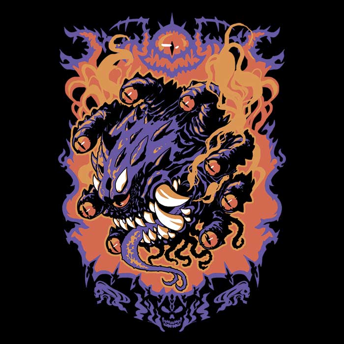 1wing's Beholder Attack Long Sleeve Crewneck T-Shirt, S - 4XL Sizes