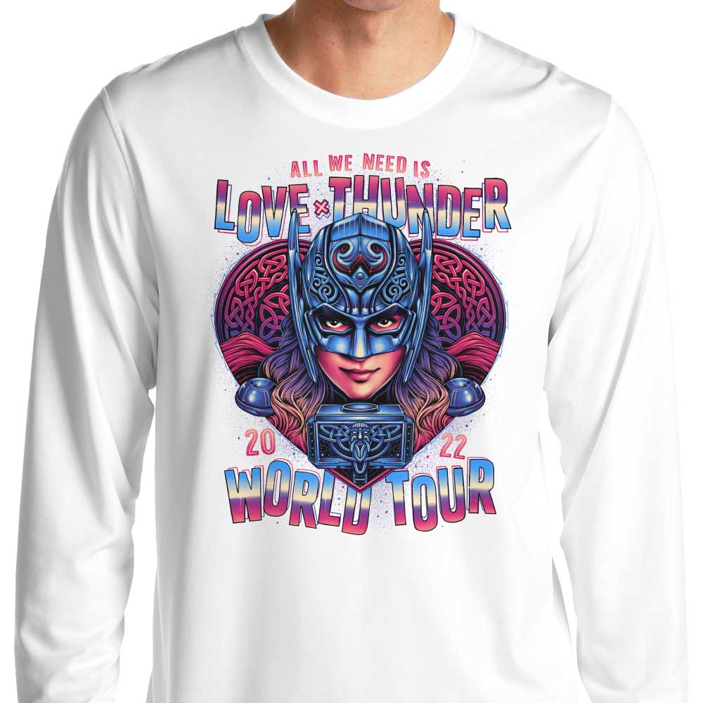 Glitchygorilla Love World Tour Long - Sleeve Comfort Crewneck T - Shirt