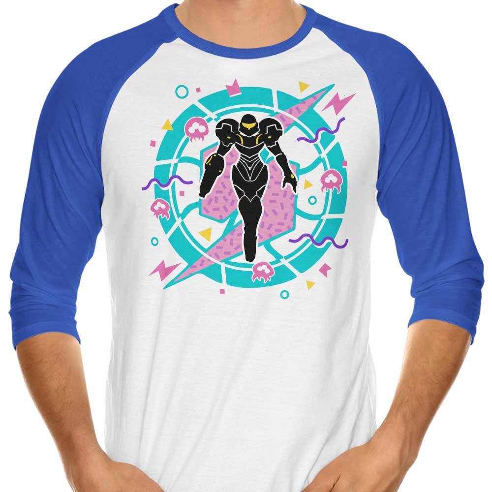 90s-style Hunter Three-quarter Sleeve Raglan Casual T-Shirt