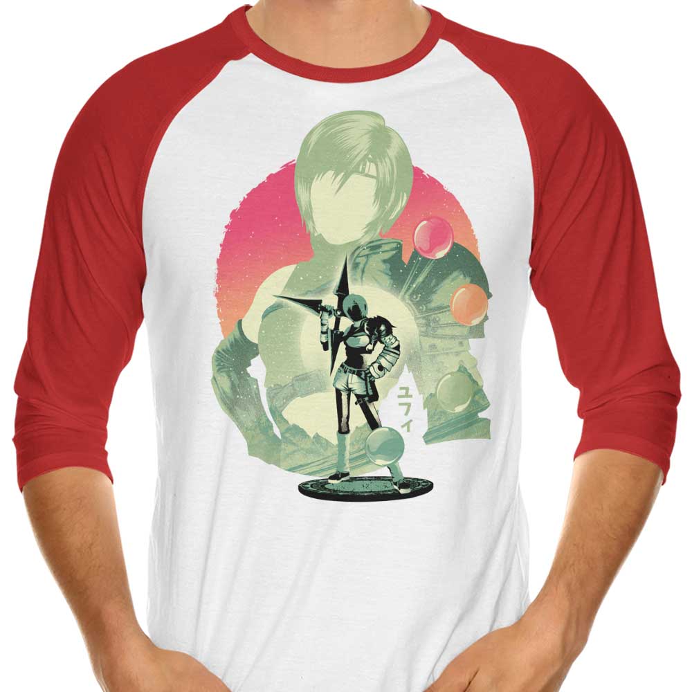 Hypertwenty's Ninja Materia Hunter Three - Quarter Sleeve Raglan Style T - Shirt