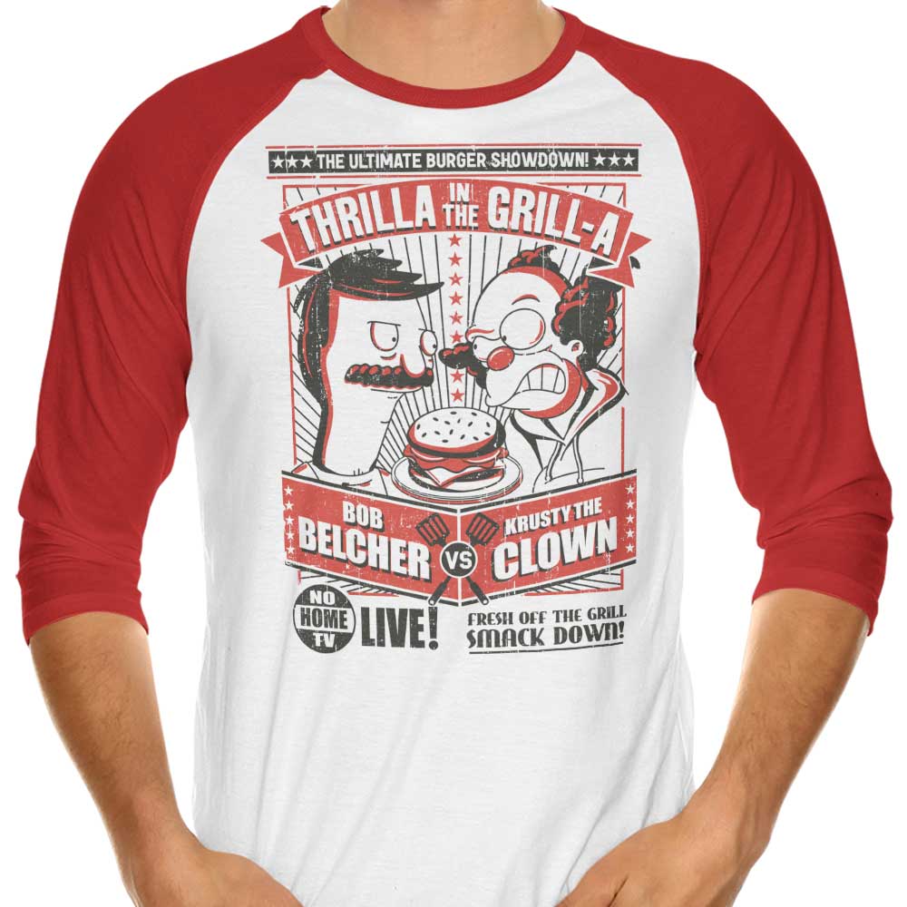 Deep Fried Art's Thrilla in the Grill-a 3/4 Sleeve Raglan Stylish T-Shirt