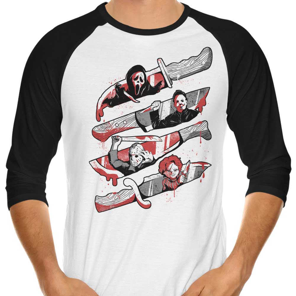 Edu.ely Knife Killers 3/4 Sleeve Raglan Style Men's T-Shirt