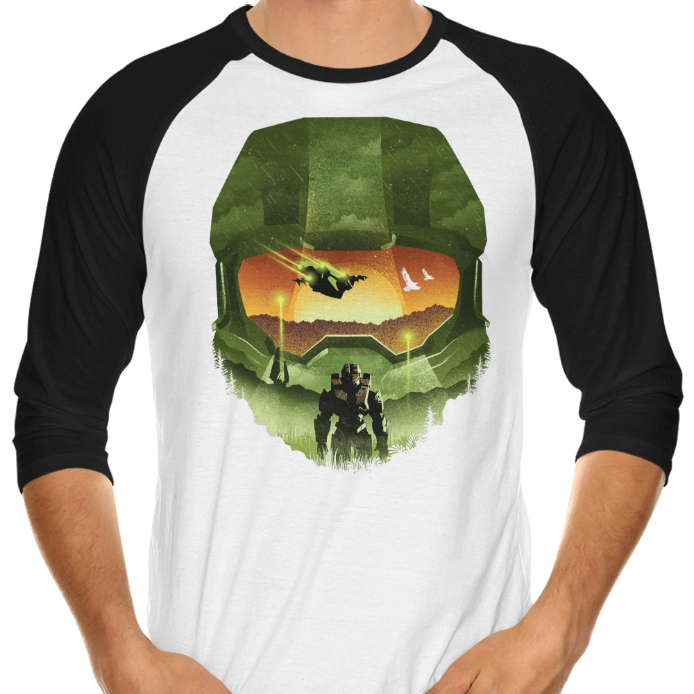 Spartan Silhouette 3/4 Sleeve Stylish Raglan T-Shirt