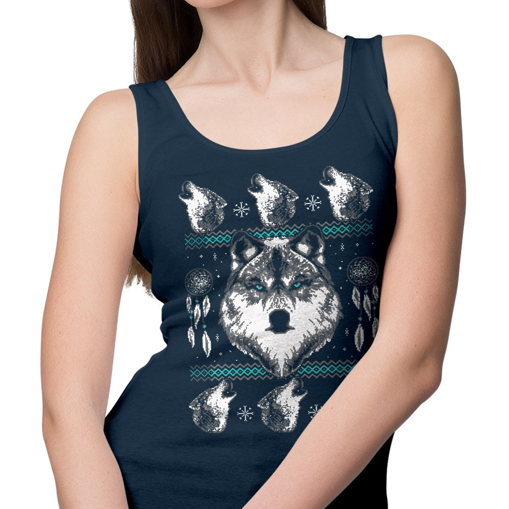 Cozy Merry Wolfmas Tank Tops for Men and Women