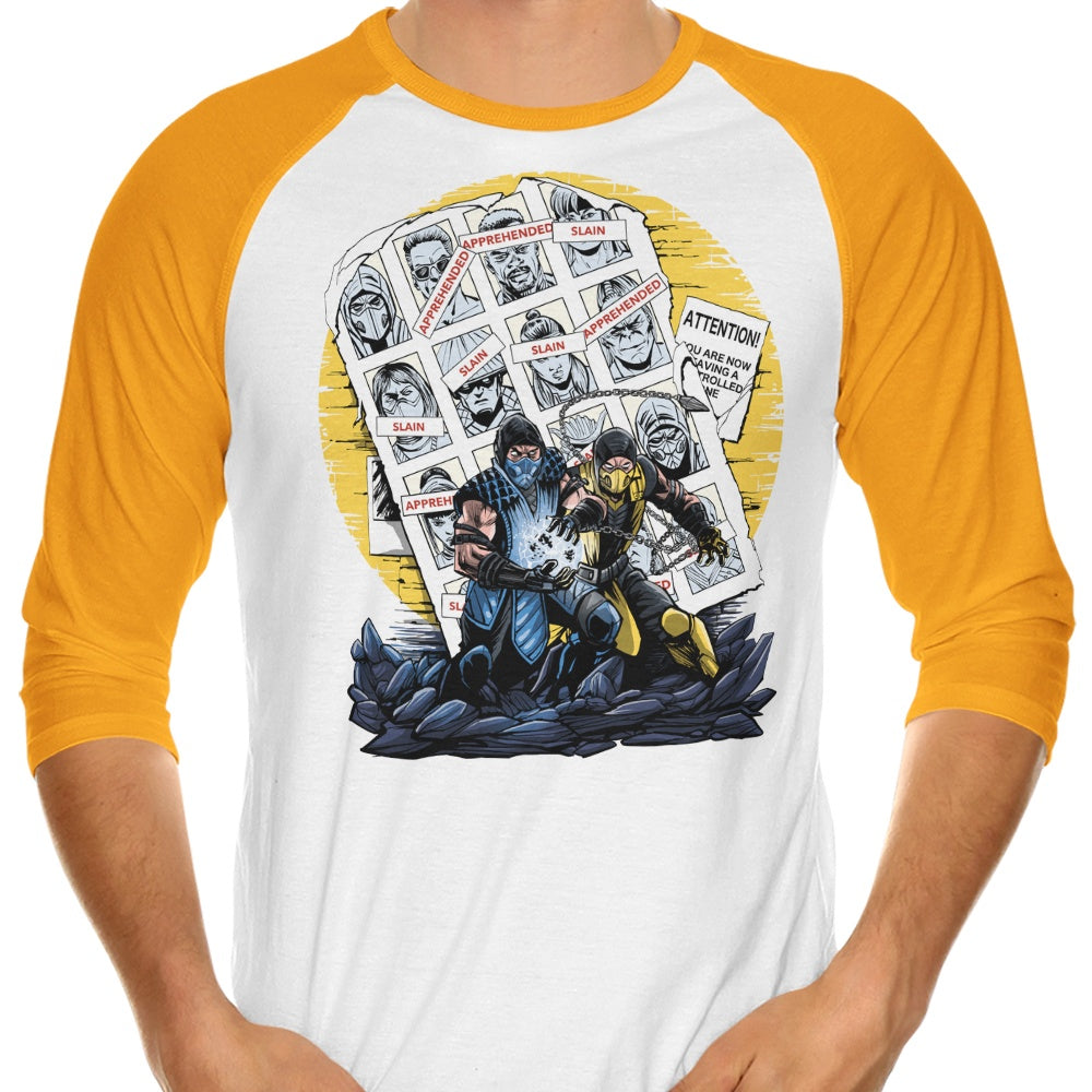 Days of the Mortal Past Three - Quarter Sleeve Raglan Style T - Shirt