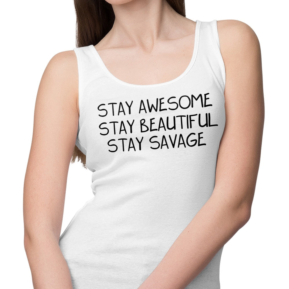 MissClick's Comfortable and Lightweight 'Stay Savage' Tank Tops for Men and Women