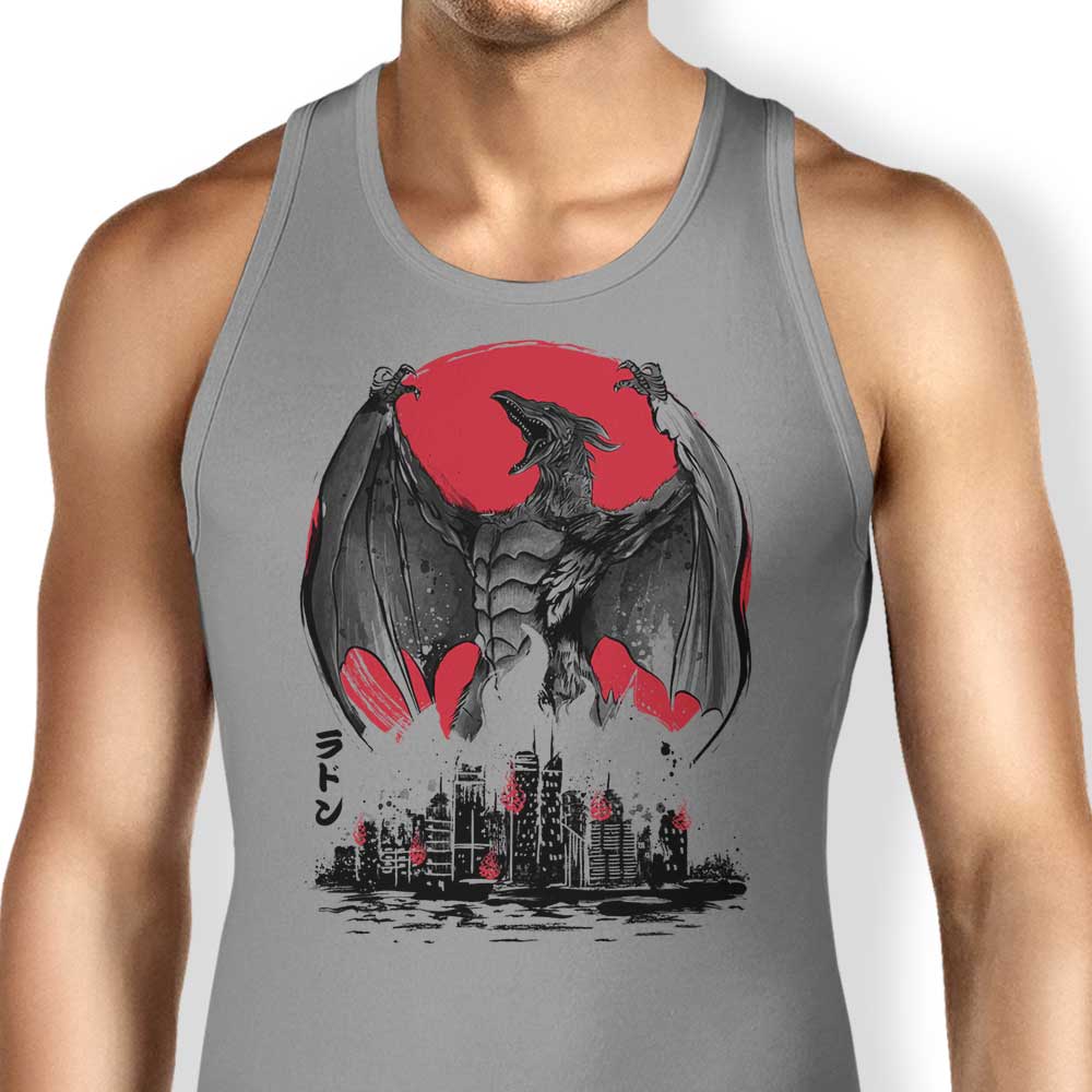 Dr. Monekers' Pteranodan Rising Sumi-e Men's and Women's Comfortable Tank Tops