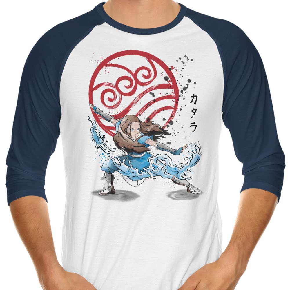 The Mighty Power of the Water Tribe - Three - Quarter Sleeve Raglan Style T - Shirt