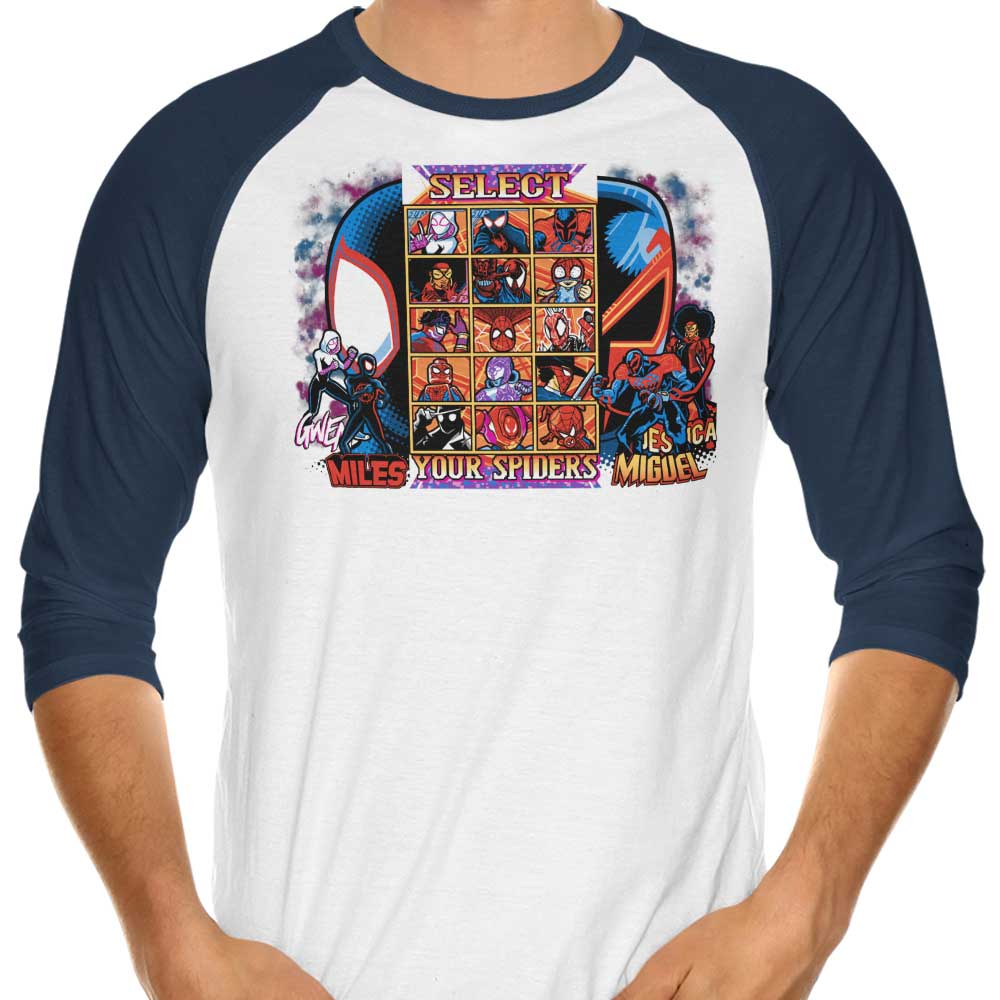 Prime Premne Design's 3/4 Sleeve Raglan 'Spiders Clash' T-Shirt