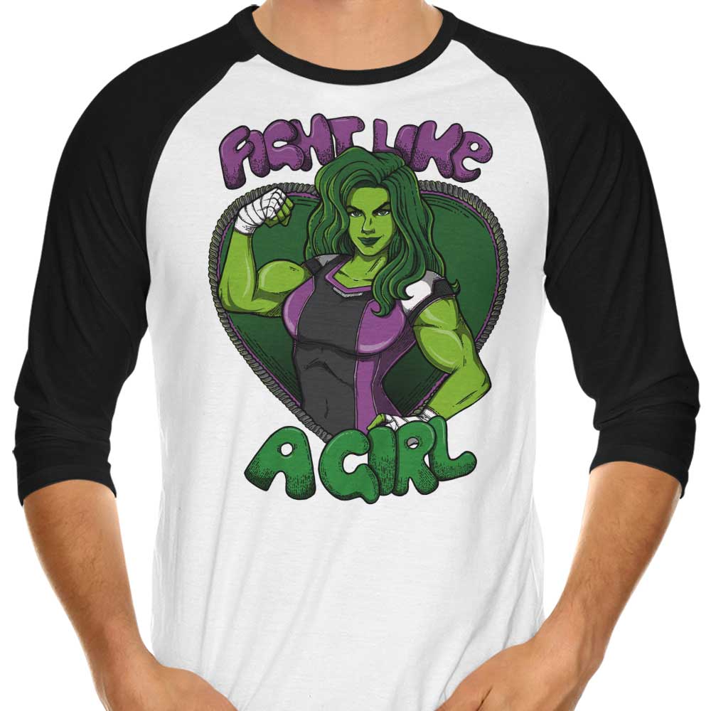 Guiseigne's 3/4 Sleeve Raglan T-Shirt - Fight Like a Hulk Style