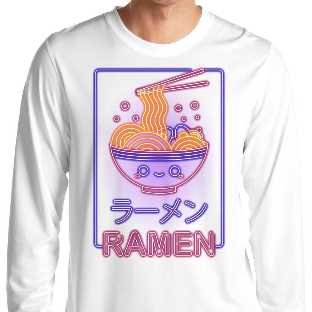 Stylish Neon Ramen Print Long Sleeve Crewneck T - Shirt for Fashion Lovers